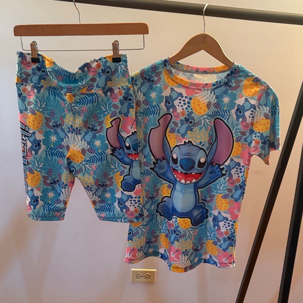 Kids Pajamas with Cartoon Print - Blue and Pink